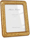 Cuspin 5x7 Gold Picture Frame Vintage Decorative Rattan Resin Photo Frame by Cuspin