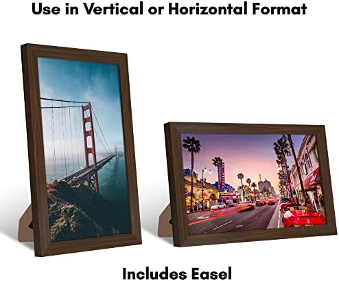 Americanflat 8x12 Picture Frame with Shatter-Resistant Glass - Signature Collection - Gallery-Style Frames Made of Engineered Wood - Photo Frame for Tabletop and Wall Display - Walnut - Image 6