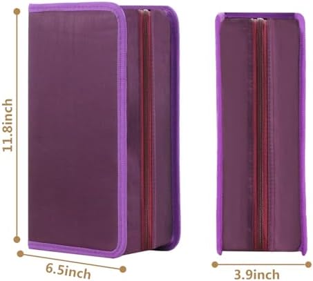 DVD Case CD Storage,128 Capacity CD Cases Holder DVD Storage Case Holders CD DVD Disc Case Storage Wallet Binder for Car Home Office Travel (128 Purple) - Image 2