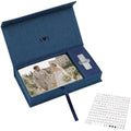 Photo Storage Box, Linen with USB Compartment - Navy, 4x6 Inch by Hiwhy
