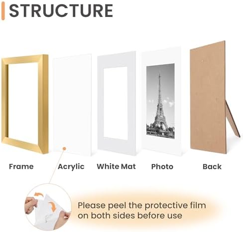 upsimples 8x10 Picture Frame, Photo Collage Wall Decor Set of 10, Gold - Image 4