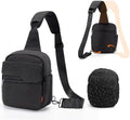 Cwatcun Camera Sling Bag Compact Small Camera Case, Waterproof Canvas Crossbody Camera Bag with Rain Cover, Travel Photography Bag for Canon, Nikon, Sony, Fuji DSLR/SLR/Mirrorless Cameras, Lens by FocusonCameraBag