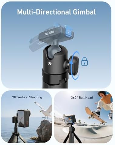 TELESIN 40cm/15.7in Mini Selfie Stick Tripod for DJI Osmo Action 5 Pro/4/3 - Image 3