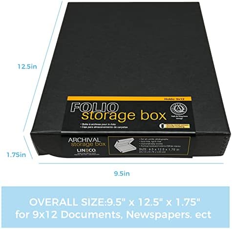 Lineco Clamshell Archival Storage Box, 9.5x12.5x1.75 Inch, Black - Image 2
