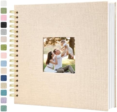 12 x 12 Inch Scrapbook Photo Album Linen Cover Hardcover Kraft Memory Book by Unknown