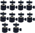 Universal 1/4" Swivel Mini Ball Head Tripod Mount, Black, 10-Pack by NVRTTRR