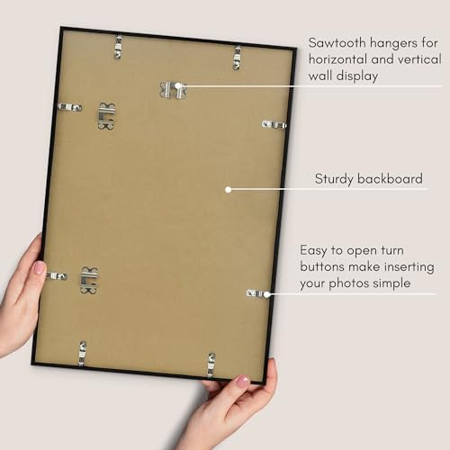 Americanflat 14x20 Poster Frame - Matted to 11x17 - Slim Molding - Black - Image 5