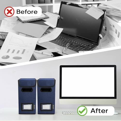 BALEINE File Organizer Box with Lid, Collapsible Hanging File Storage Box - Image 7