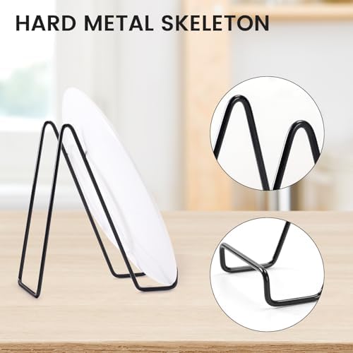 12 Pack 6 Inch Plate Stands for Display,Book Display Stand,Black Metal Decorative Plate Stand,Small Easels for Display,Suitable for Books, Desktop Art, Images, Photos,and Collages - Image 3