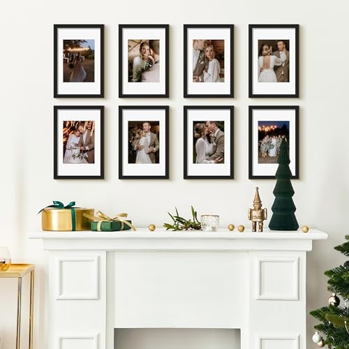 upsimples 8x12 Picture Frame, Photo Collage Wall Decor Set of 10, Black - Image 2