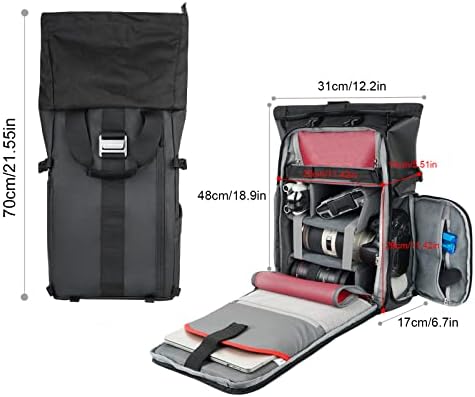 Besnfoto Camera Backpack Waterproof Camera Bag Satchel for Photographer DSLR SLR Mirrorless with Laptop Compartment and Rain Cover - Image 6