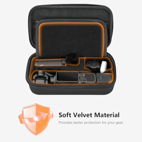 AMAZEAR Portable Carry Case for DJI OSMO Pocket 4 / Xtra Muse, Pocket4 Accessories Hard Shell Bag for Protection, Storage, Organizer, with Shoulder Strap, Black - Image 5