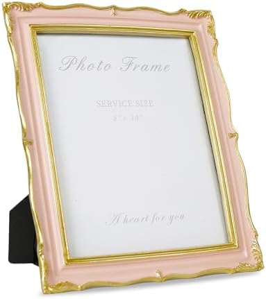 Cuspin Pink and Gold Picture Frame 8x10 Vintage Ornate Textured Resin Frame by Cuspin