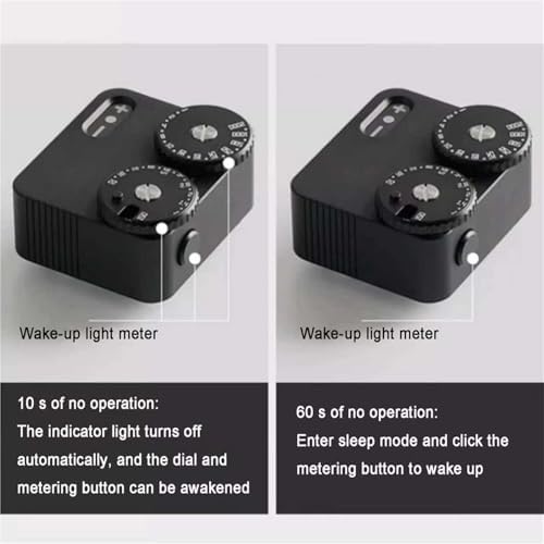 Light Meter for Cameras - Real-time Exposure Meter, 2 Dials for Aperture & Shutter Speed, 45° Metering, Adjustable Cold Shoe Mount, Ideal for Vintage Cameras (Black) - Image 5
