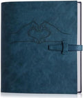 Leather Photo Album for 4x6 Pictures Album Book With Writing Space for Family Wedding Anniversary Birthday Christmas Baby Vacation, Gift for Anniversary (Blue Heart) by Unknown
