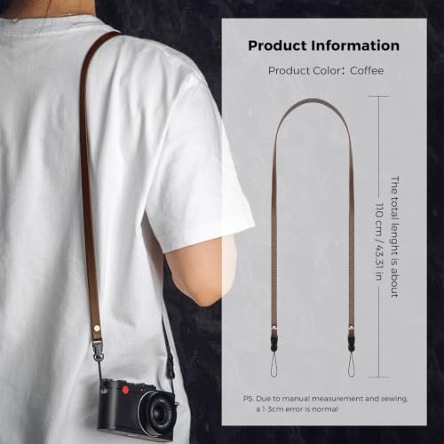 Leather Quick-Release thin camera Shoulder Strap for DSLR SLR - Brown - Image 5