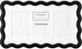 3-2x3‘’ Black Heavy-Duty Zinc Alloy Picture Frames,Unique Wave Design Black Picture Frame 3x2'',with Tempered Glass & Soft Velvet Backing for Desktop and Wall Hanging by GorYeeFine