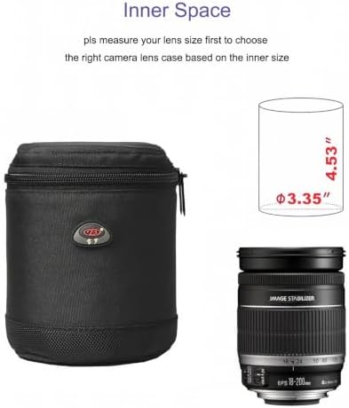 DSLR Lens Case Pouch for Small Camera Lens, Fits Up to 3.35" x 4.53" - Image 2
