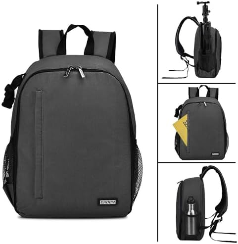 CADeN Camera Backpack Bag Professional for DSLR/SLR Mirrorless Camera Waterproof, Camera Case Compatible for Sony Canon Nikon Camera and Lens Tripod Accessories Gray - Image 5