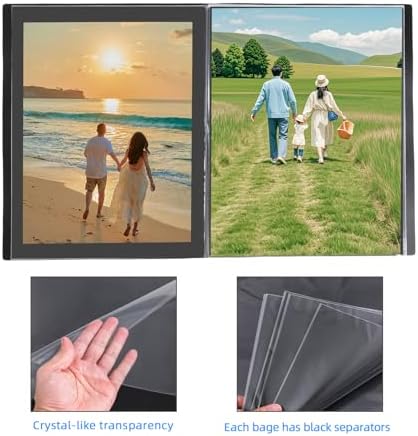 Large 13"x19" Art Portfolio Heavy Duty Binder with Plastic Sleeves, Portfolio Folder with 30 Clear Sheet Protectors, Display 60 Pages, Poster Binder， (medium（13x19in）) - Image 5
