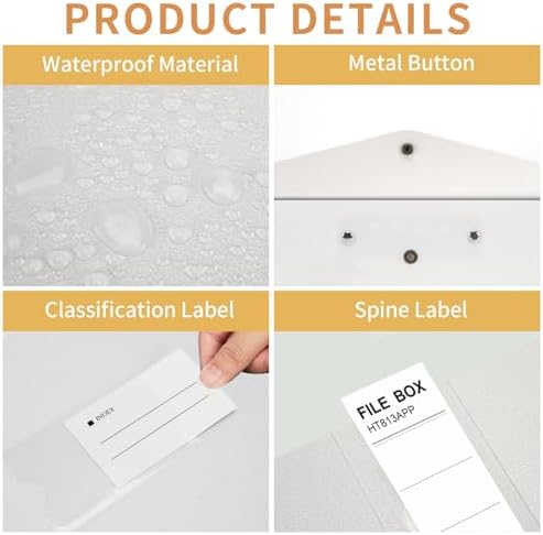 HUA JIE 2 Pack A4 Storage File Boxes Archives Case,65mm Spine-White - Image 4