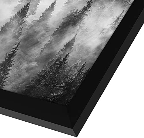 Americanflat 24x24 Poster Frame - Black Engineered Wood with Polished Plexiglass - Wide Picture Frame for Vertical or Horizontal Wall Display - Epic Collection - Black - Image 3