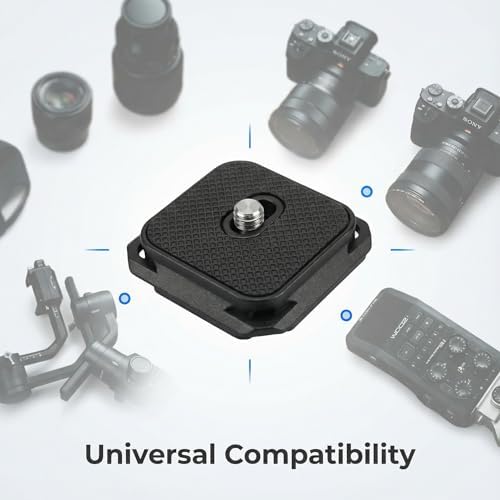 38mm Arca-Swiss Quick Release Plate 2 Pack, 4-Sided Square QR Camera Mount with Safety Pins, 1/4"-20 Screw Compatible with Peak Design Capture Clip V3, Lightweight Aluminum for Tripod, Monopod & Strap - Image 5
