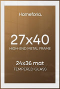 Homeforia 27x40 Bronze Poster Frame, High-End Metal, 24x36 Mat, Glass by Homeforia