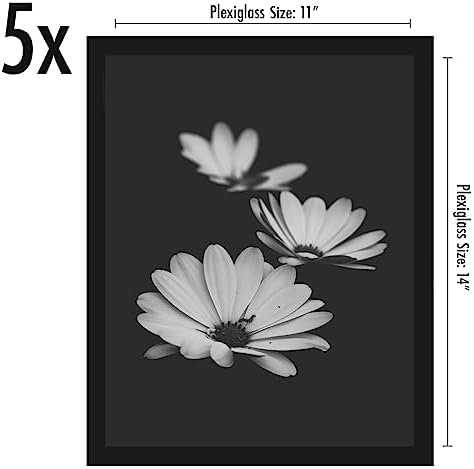 Americanflat 11x14 Picture Frame 5-Pack - Slim Molding - Black - Image 2