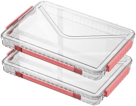 Clear Storage Box with Latch, 2 Pack, Stackable by RHONZHAO