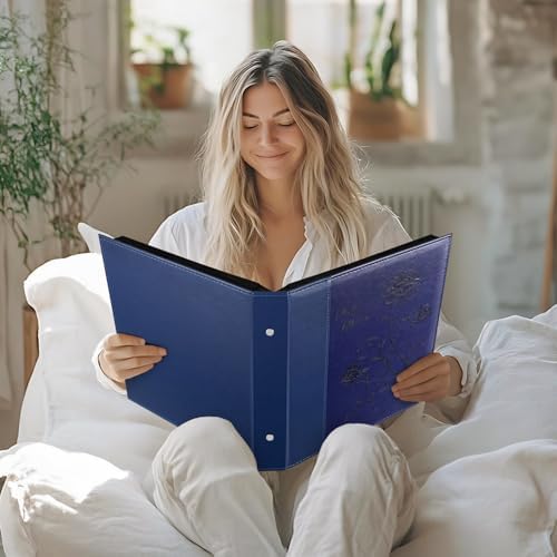 Artmag Photo Picutre Album 4x6 500 Photos, Extra Large Capacity Leather Cover Wedding Family Photo Albums Holds 500 Horizontal and Vertical 4x6 Photos with Black Pages(Blue) - Image 6