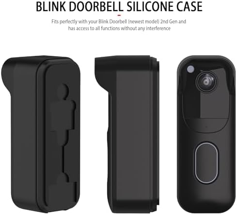 Silicone Skin Case for Blink Video Doorbell (2nd Gen) - Weatherproof Silicone Protective Cover with Brim for All-New Blink Doorbell Camera 2025 Full Protection (Black) - Image 7