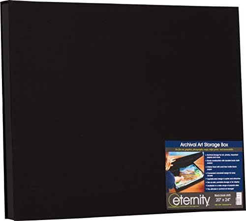 HG Art Concepts Eternity Archival Clamshell Photo Storage Box, Black - 20"x24", 2 Pack - For Storing Artwork, Photos & Documents, Deluxe Acid-Free, Sturdy & Lined With Archive-Quality Paper by HGArtConcepts