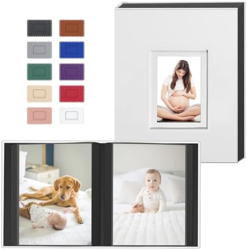 Popotop 4x6 Photo Album Holds 100 Pictures, Vegan Leather Hardcover by Popotop