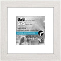 Americanflat 8x8 Picture Frame - Matted to 5x5 - Engineered Wood - White by Americanflat