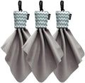 SPUDZ Classic Microfiber Lens Cleaner – Clip-On Pouch, Washable – for Binoculars, Scopes, Glasses, Screens | Classic | Gray Chevron, 6 x 6 Inch (3-Pack) by SPUDZ