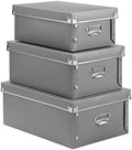 SEEKIND Storage Box, Decorative Storage Bins with Lid,3 in 1 Set,Plastic,with Handles,Press-Stud Fastening,Moisture-Proof,Foldable for Space Saving Storage,for Clothes, Cosmetic,Blankets (Grey) … by SEEKIND%2C+Professional+Office+Products+Supplier.