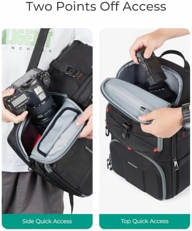 BAGSMART Camera Bag for Photographers Professional Fits up to 15.6" Laptop - Image 3