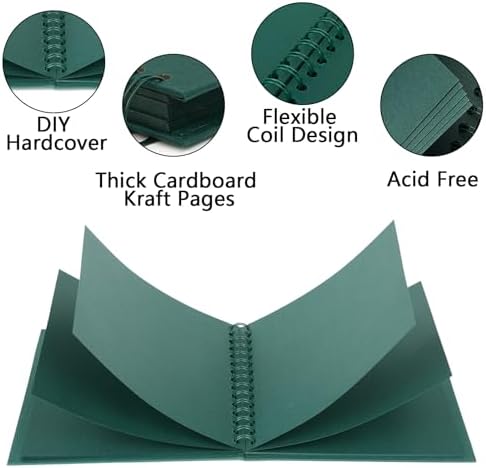 Scrapbook Album 10x10in, Acid-Free Kraft Paper 20 Sheets 40 Pages - Image 5