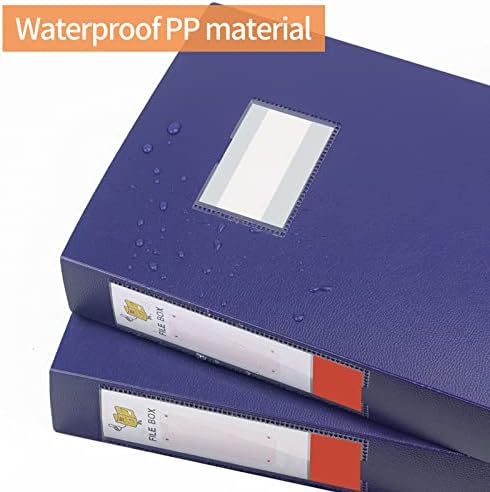 HUA JIE 2 Pack A4 Storage File Boxes Archives Case,65mm Spine-Blue - Image 6