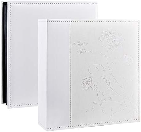 Artmag Photo Album 4x6 1000 Photos, Large Capacity Wedding Family Leather Cover Picture Albums Holds Horizontal and Vertical 4x6 photos with Black Pages(White) by Artmag
