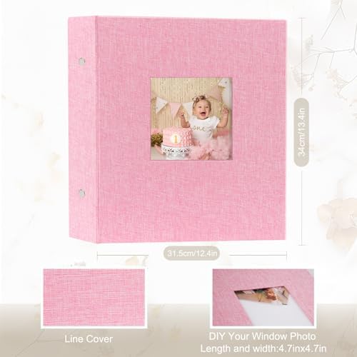 Artmag Fabric Photo Album 4x6 1000 Large Capacity for Family Wedding Anniversary Linen Album Holds 1000 Horizontal and Vertical Photos (1000 Pockets, Pink) - Image 2