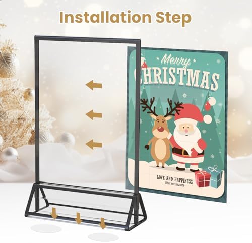 Acrylic Sign Holder 4X6 Black Picture Frame Double-Sided -6 Pack - Image 4