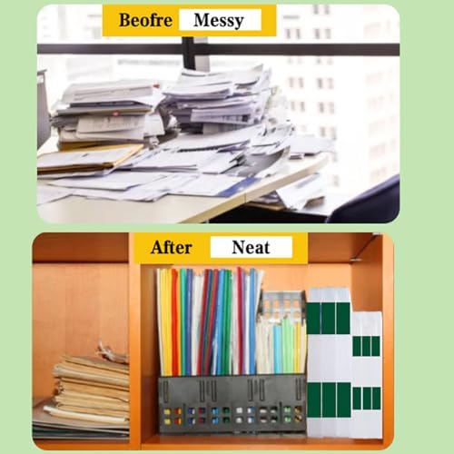 12 Pcs Clear Paper Storage Box, Green, 12.4 x 9.84 x 1.18 Inches - Image 6