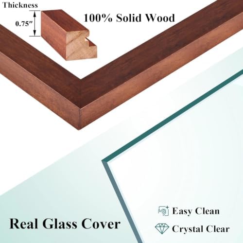 RPJC 8x10 Solid Wood Picture Frame Real Glass Cover Brown - Image 7