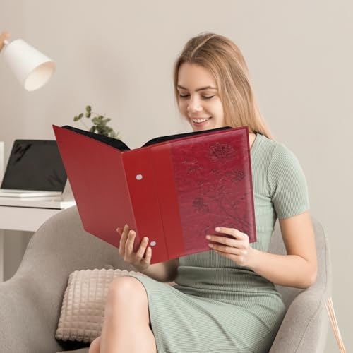 Artmag Photo Album 4x6 300 Photos, Extra Large Capacity Leather Cover Wedding Family Photo Albums Holds 300 Horizontal 4x6 Photos(Red) - Image 6