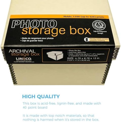 Lineco Archival Photo Card Box, Museum-Quality Storage, 4x6x12 Inch, Tan - Image 5