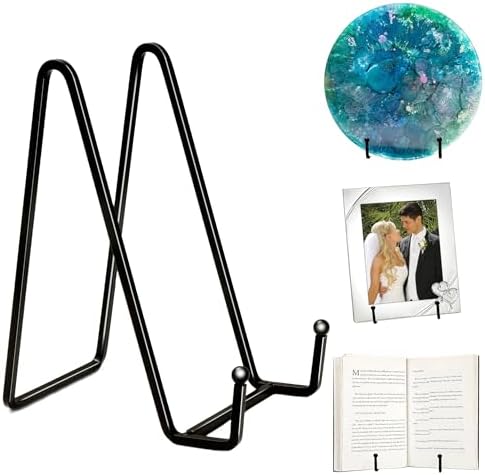 3 Pack 6" Metal Square Plate Stands for Display,Plate Holders Display Stands Can Be Used for Picture Stands,Book Stands for Display,Plate Display Stands,Easel,Photo Frame Stands,Plaque Stands,Desktop Stand. by 24ozRibbedGlassCup
