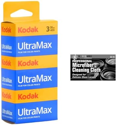 Kodak GC/UltraMax 400 Color Negative Film 35mm Roll Film, 36 Exposures, 3-Pack with Microfiber Cloth by The+Imaging+World