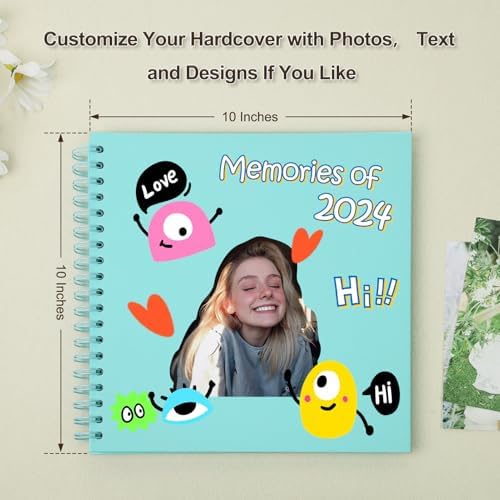 Scrapbook Album 10x10 Inches 100 Pages Hardcover Kraft Paper LightBlue - Image 3